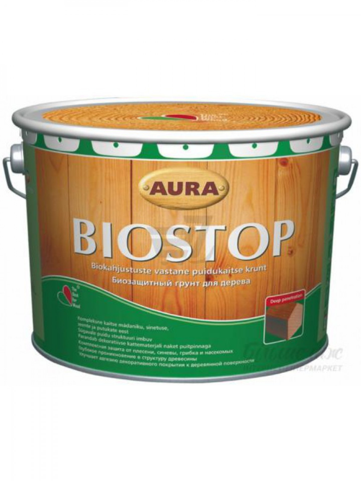 Грунтовка антисептическая AURA BIOSTOP для древесины