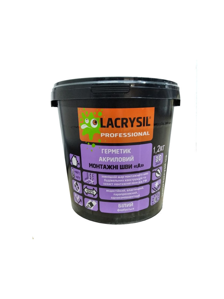 Герметик акриловий LACRYSIL А для зовнішніх монтажних швів